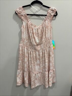 Justify Blush Pink Floral Ruffle Waist Dress
